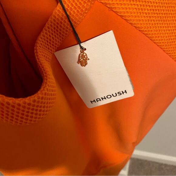 NWT Manoush Orange Eyelet Sheath Mini Dress Small - Picture 10 of 13